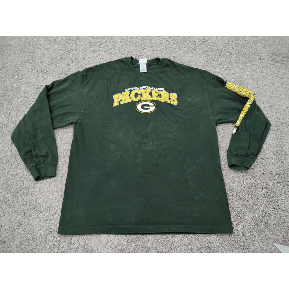 Green Bay Packers T Shirt Mens 2XL Long Sleeve NFL Team‎ Apparel Green